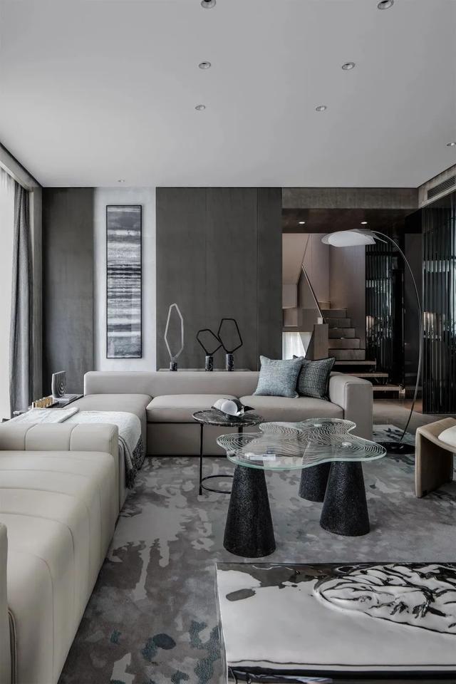 粉色|550㎡现代风别墅，高级灰与水墨色，低调档次的效果很独特