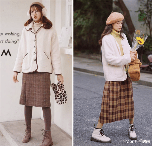 Mon巧搭时尚 大衣过时了！去杭州才发现：满大街的“羊羔毛外套+靴子”，好美
