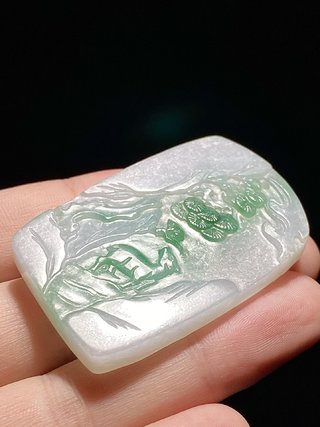 玉佩|晚清 糯种翡翠 飘兰花 松鹤延年 鹿鹤同春 玉牌 玉佩