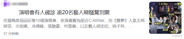 胡定欣|知名歌手演唱会2人确诊，胡定欣等20位艺人曾到场，需接受检测