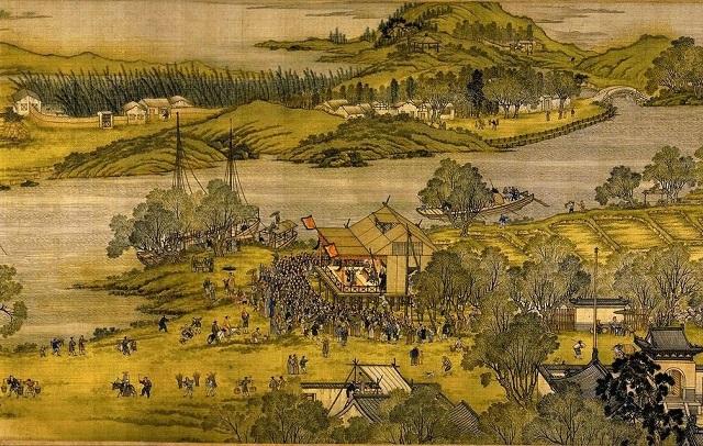 萧山 清明上河图放大100倍后,发现一让人尴尬的细节,树下男子作甚?