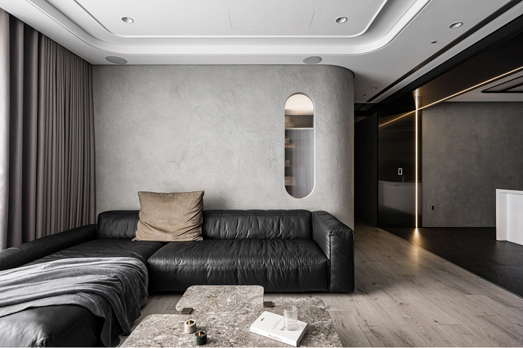 设计师Wu|深圳115㎡现代岩灰居所，凝合生活与光阴的挥洒笔触！