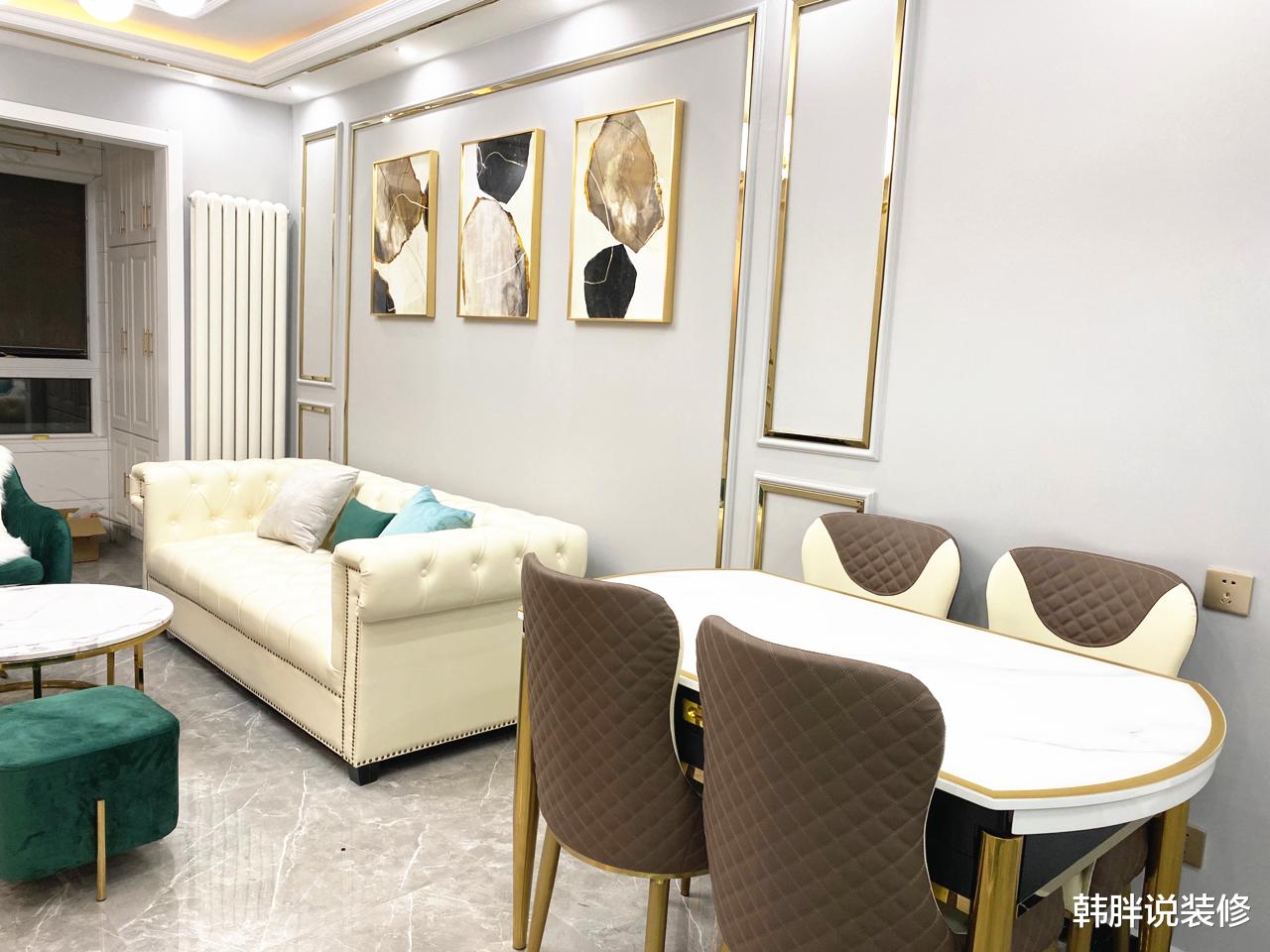 108㎡北欧三居室,共花了20万,几根金属条却点缀出30万的轻奢感