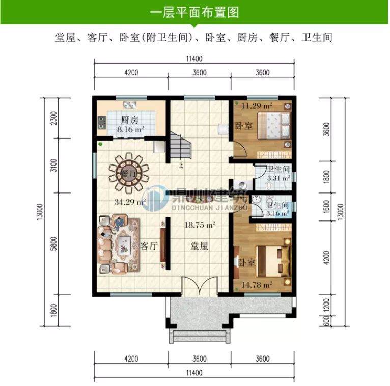 唯美大气三层农村别墅，8室3厅带多功能室设计，尽享美好乡村生活