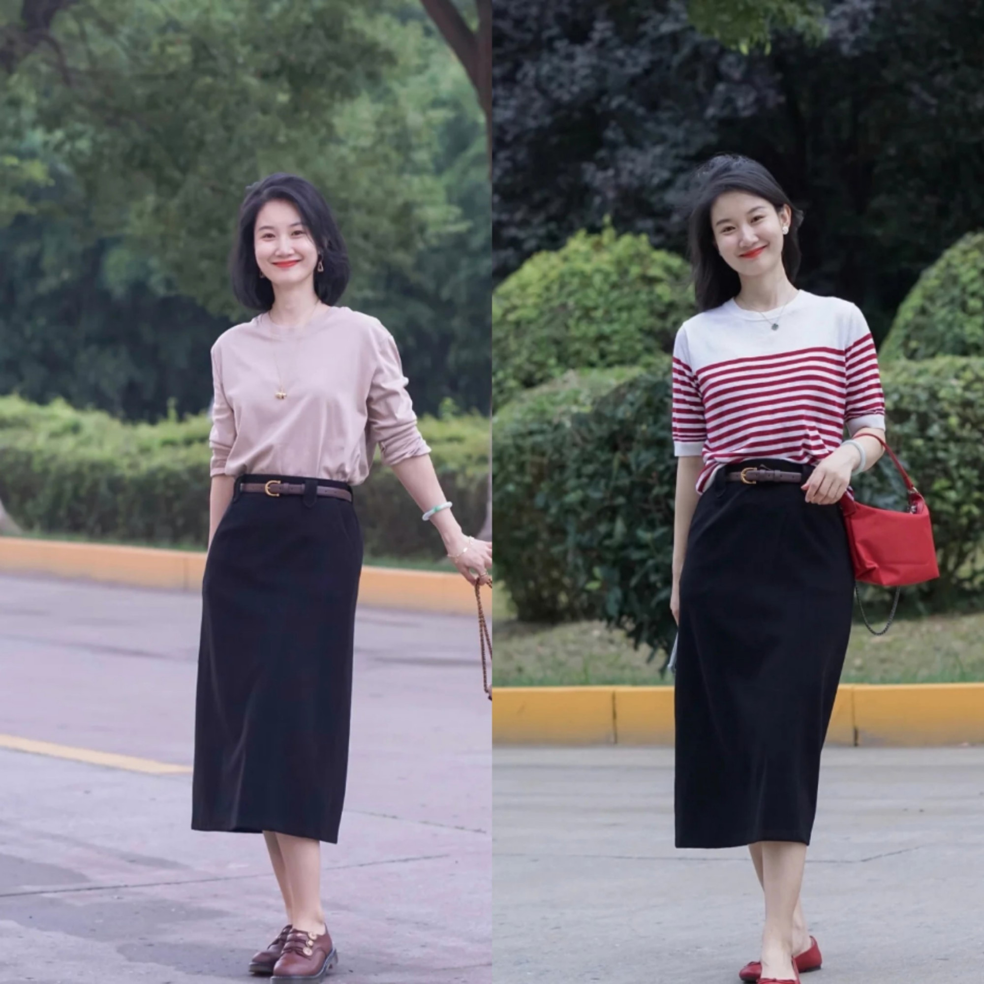 静静时尚达人|什么样的“半身裙”遮肉显瘦？这2款穿搭示范，轻松get时髦感