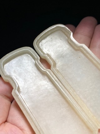 乾隆|清乾隆 和田玉籽料 白玉 琴形 盖盒