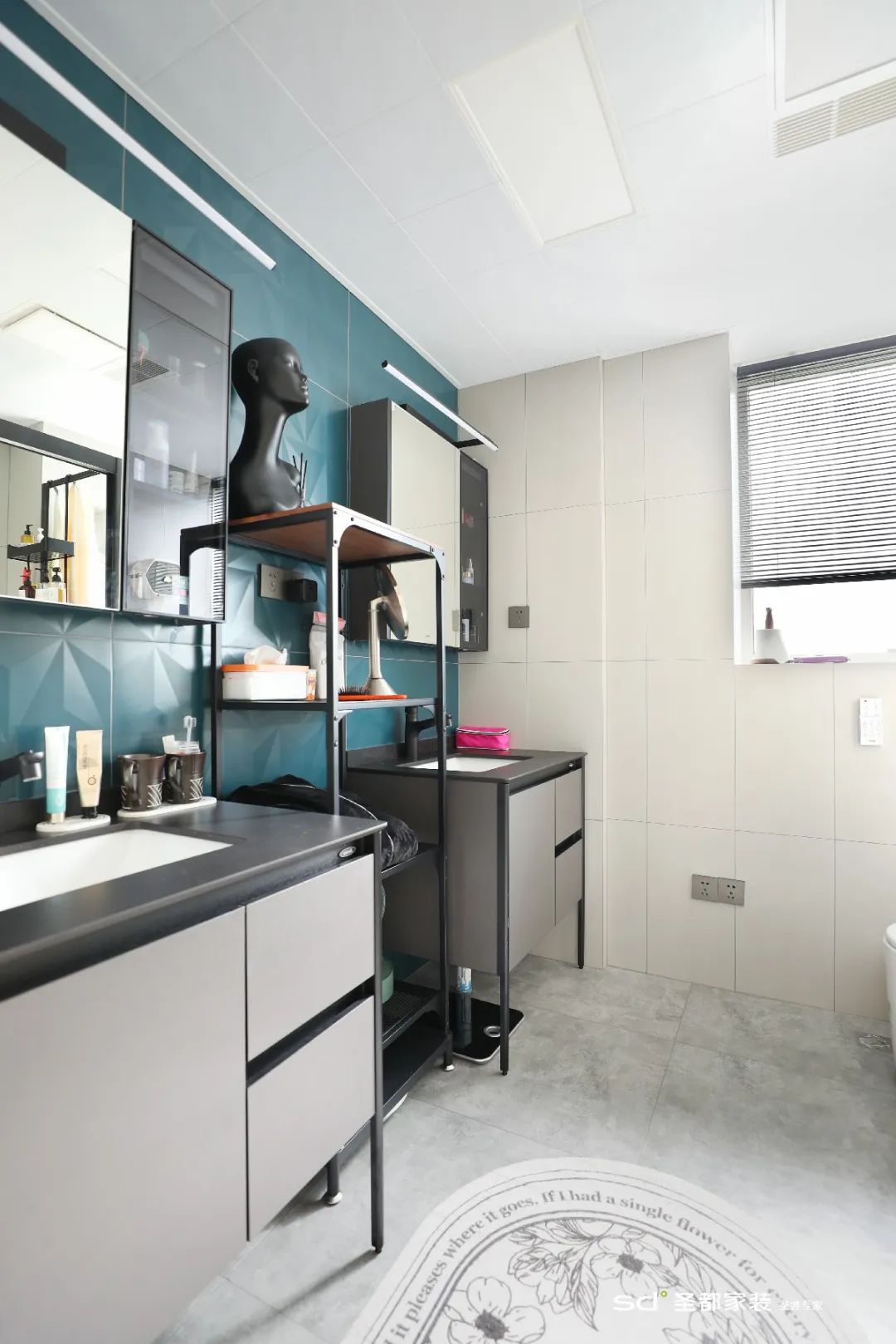 圣都家装123㎡混搭风装修：开放式厨房+衣帽间 舒适度100%