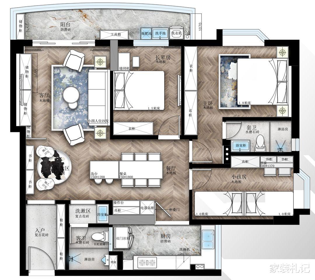 家装札记|柜子打多了很压抑？看完这套132㎡住宅，我发现并不是那样
