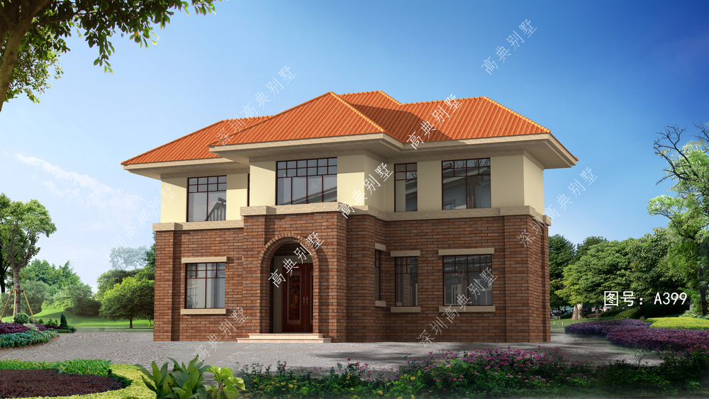 这款欧式两层别墅，简单但不简陋，外形美观不奢华。