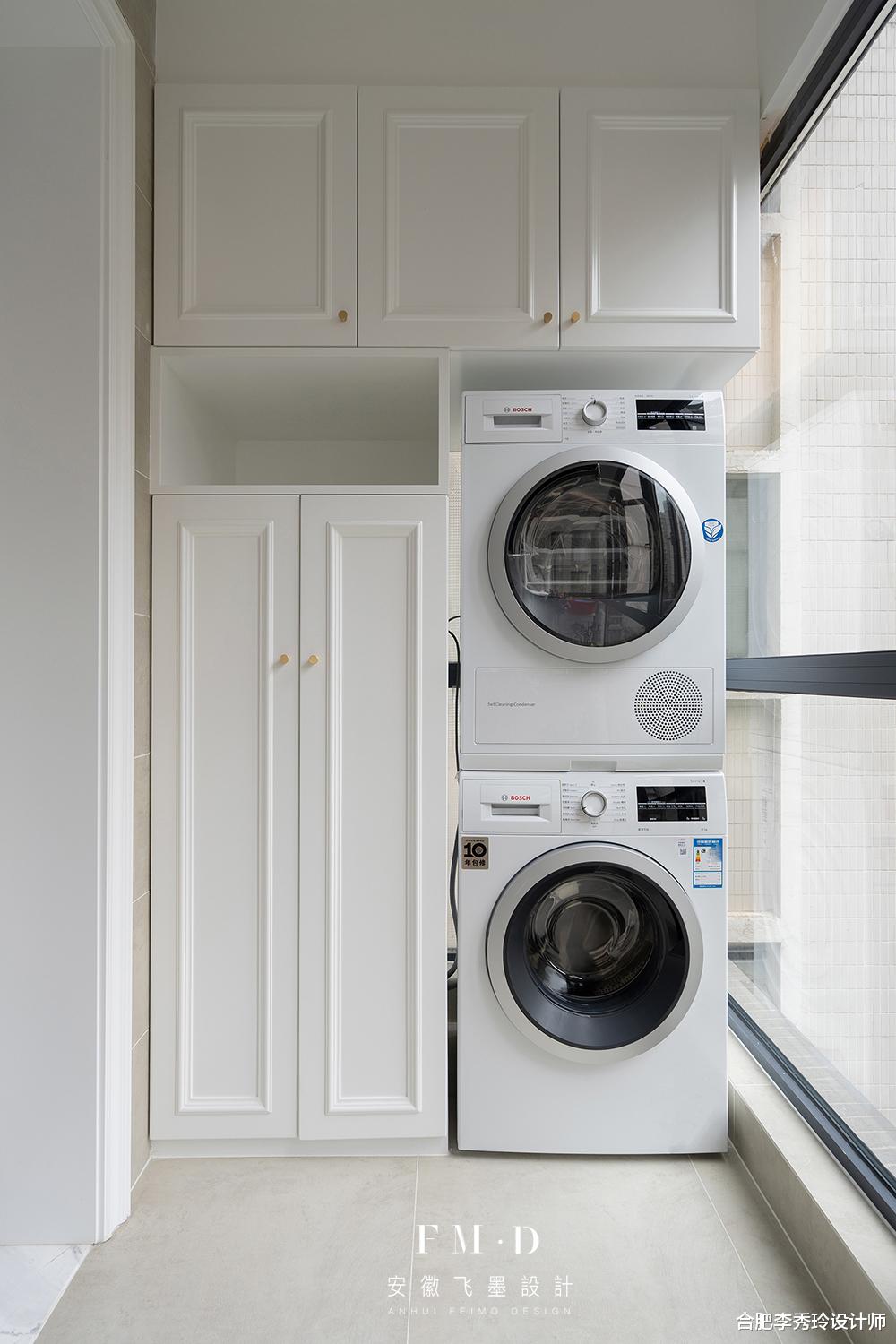 阳台侧面有窗，洗衣柜这5种布局，有点生活经验都知道实打实好用