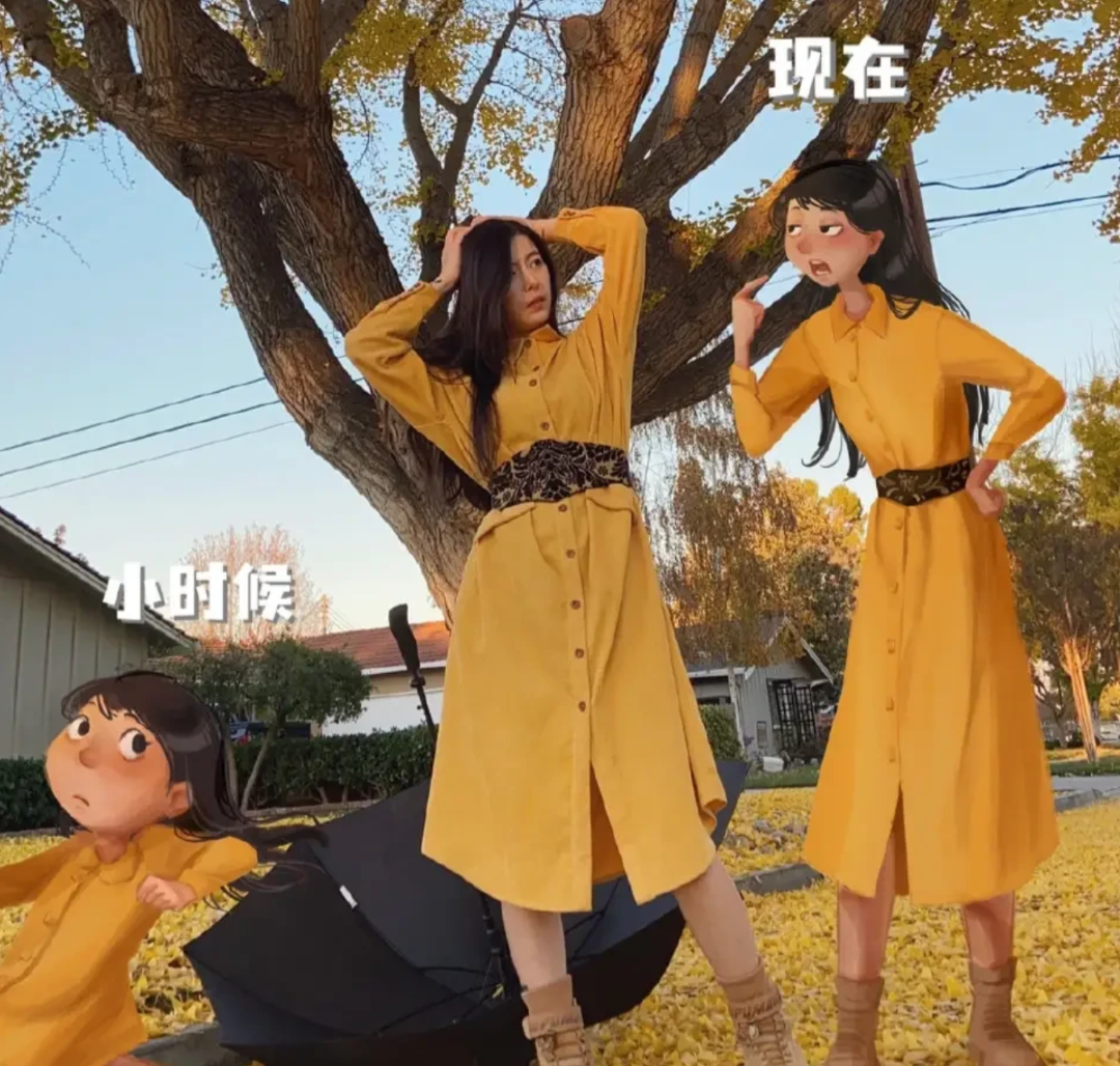 女孩|现实版时空穿越：网友晒真人与动漫合影，惊艳还原童年的自己