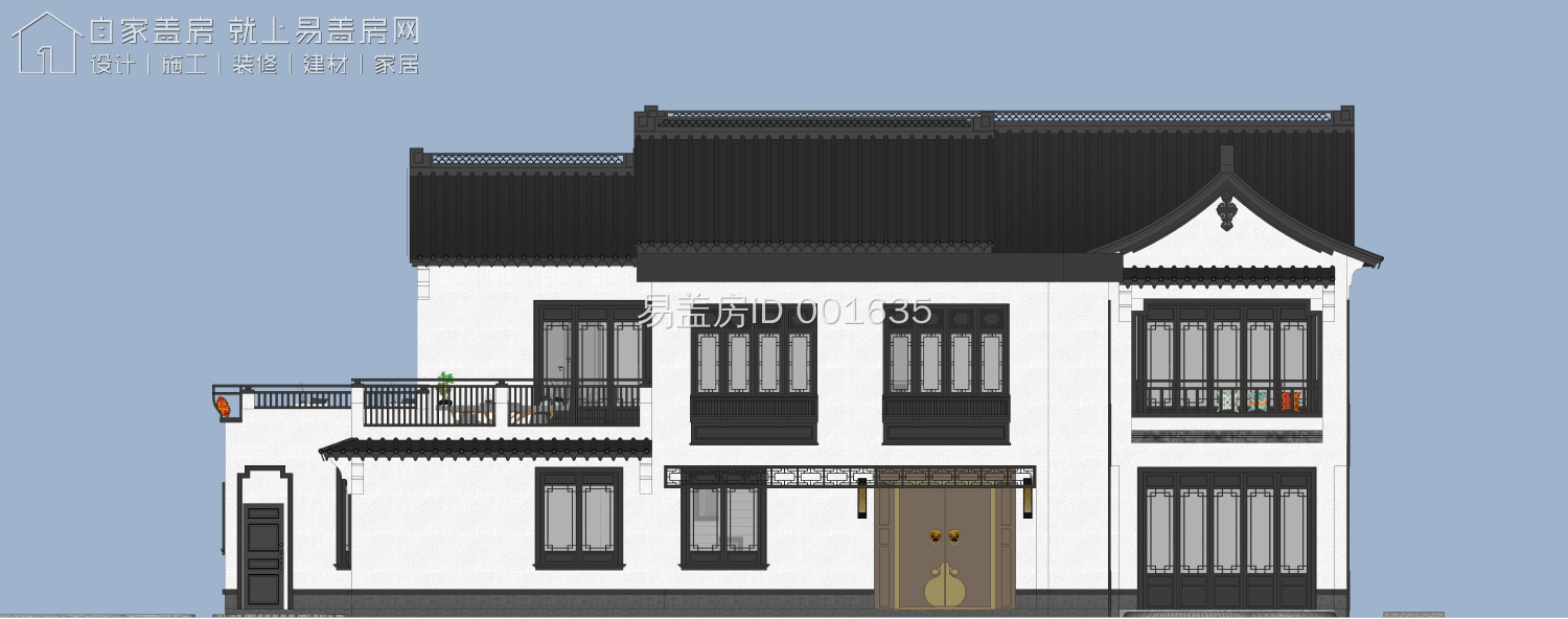 中式宅院2层 / 10室 9卫 2厅 1厨 1堂屋 1土灶 4储藏 1会客厅 5休闲区 3阳台 1屋顶花园