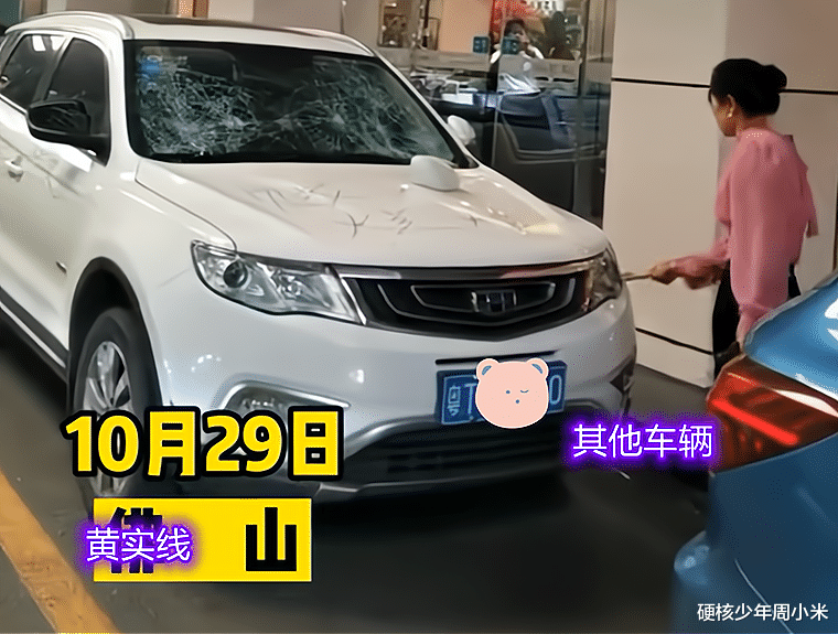 乱停车还不留电话，佛山一女子当街砸车，“赔得起”