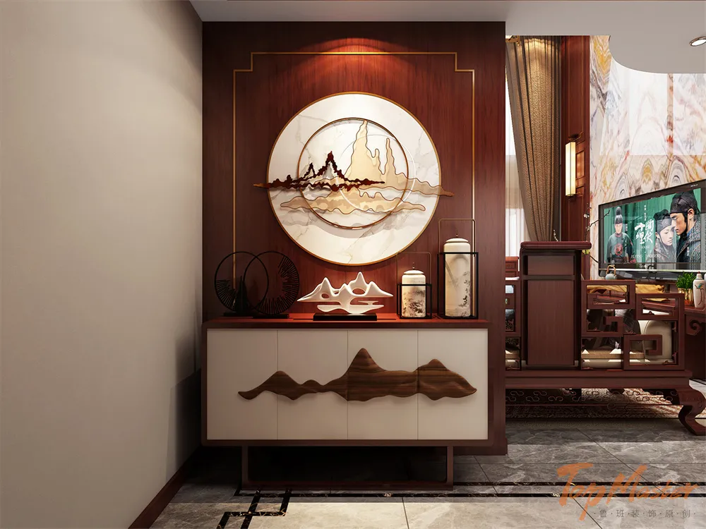 鲁班|【鲁班装饰】滇池星城265㎡新中式,中意