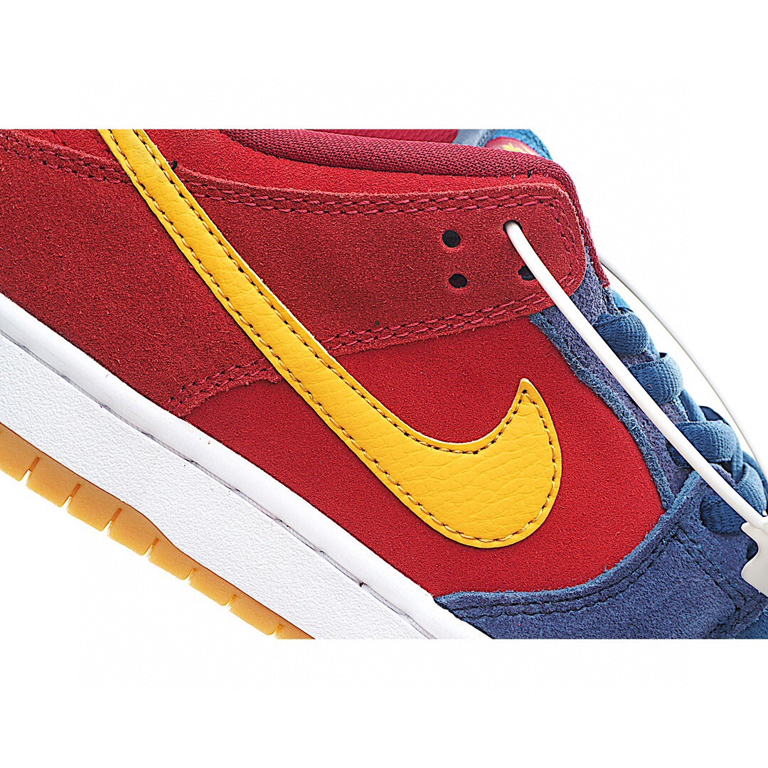 莆田鞋匠|Nike SB Dunk Low 「Barcelona」「Catalonia」麂皮鸳鸯红蓝配色
