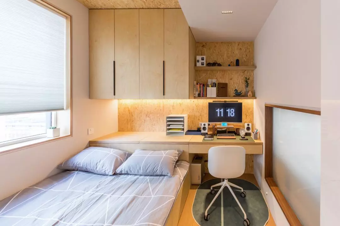 背景墙|64平二居室简约风，几何六边砖搭配温馨木质，漂亮！