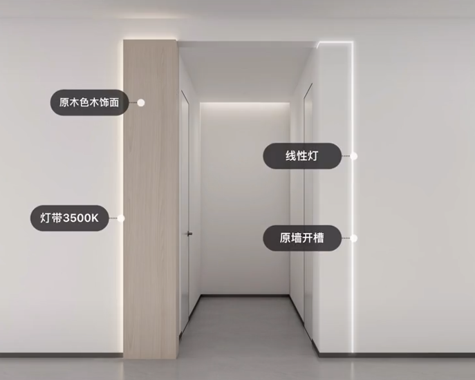 美宅设计|走廊过道入口有个梁,你还在包门套吗?可以这样做!