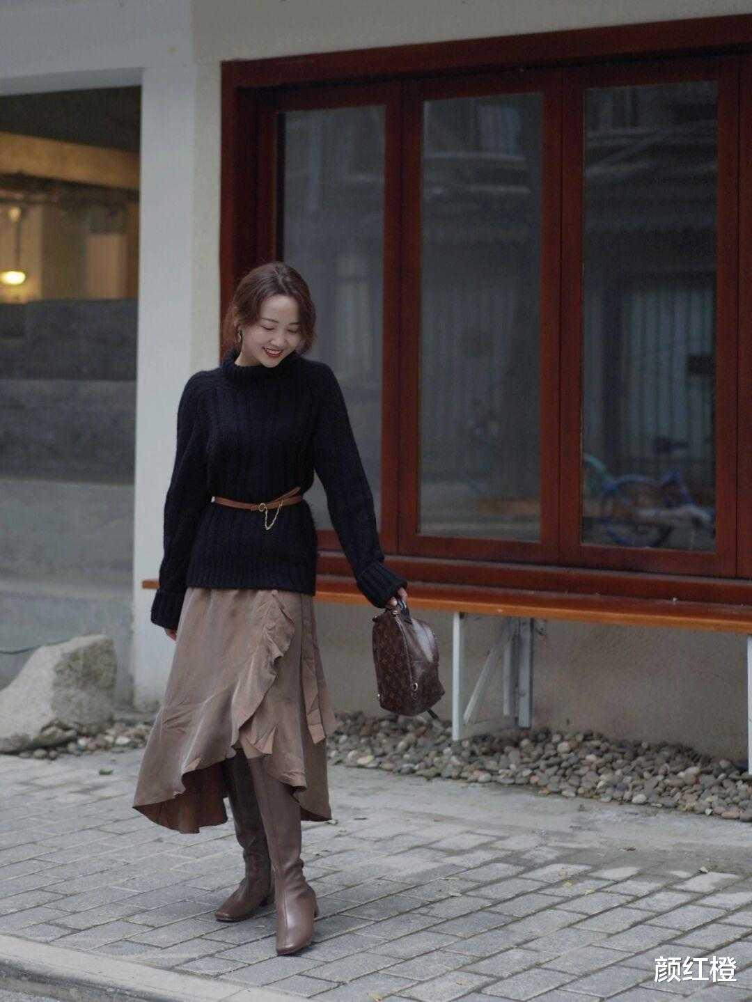 颜红橙 今年冬天裙装怎样选?码住这些高腰开叉裙,时髦精致又有气场