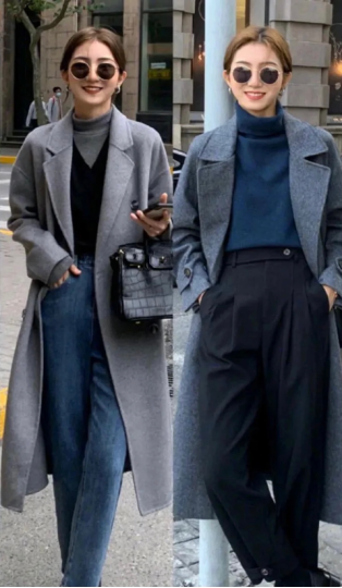 八只爪的猫 今年火了一种“韩里韩气”的穿法，叫“大衣+高领衫”，优雅知性