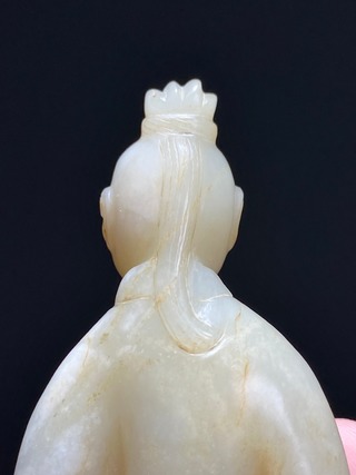 和田玉籽料|明以前 和田玉籽料 白玉 玉人 摆件