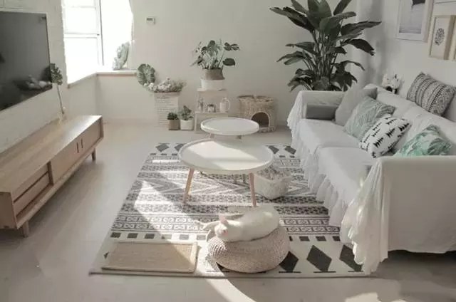 全屋大白墙,造型、吊顶也很少,一进屋却把我迷住