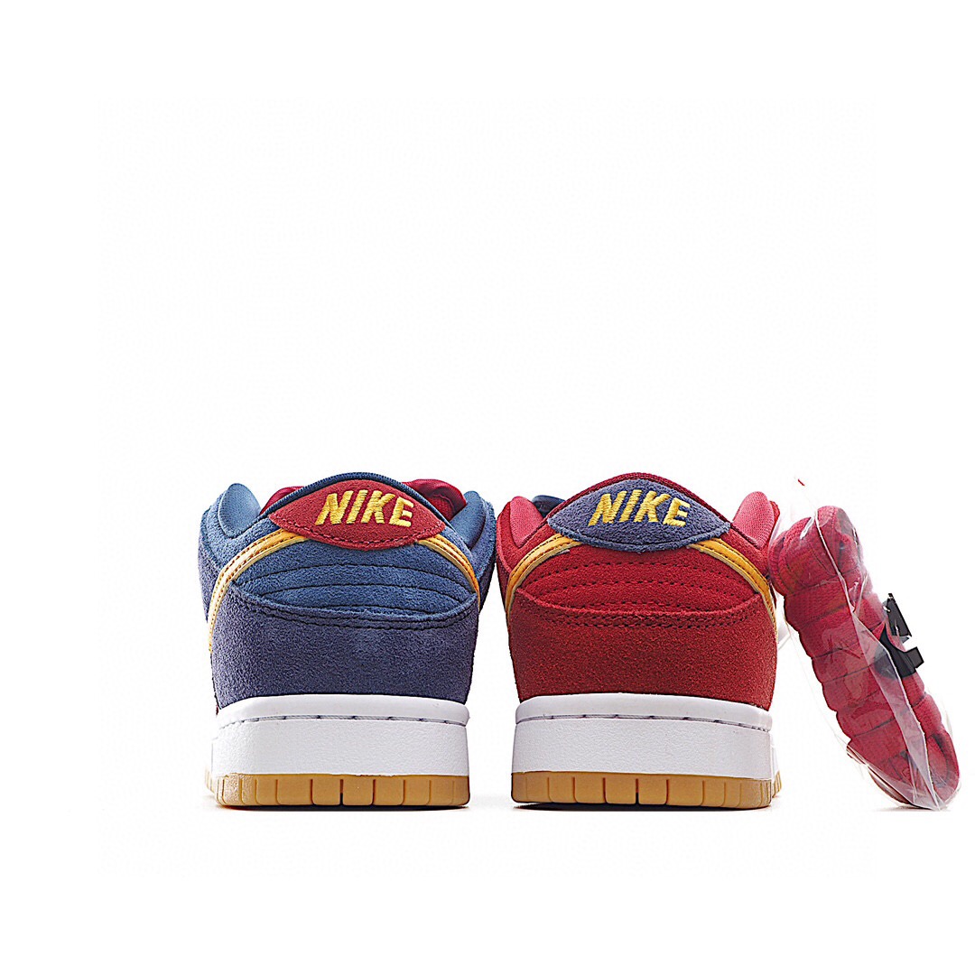 莆田鞋匠|Nike SB Dunk Low 「Barcelona」「Catalonia」麂皮鸳鸯红蓝配色