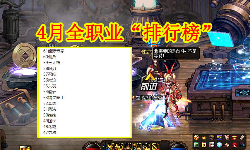 鬼泣|DNF:4月全职业“排行榜”,34仔无人问津,鬼泣成剑士耻辱