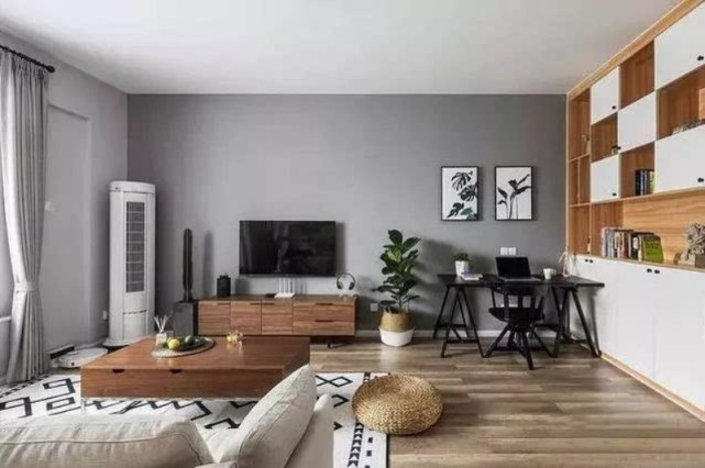 80平现代三居室,嵌入式的收纳柜,融陈列区为一体,功能多多