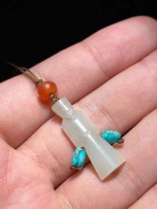 和田玉籽料|明以前 和田玉籽料 白玉 翁仲 挂件