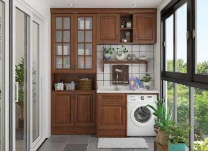 小户型装修，阳台别再只晾衣服了，改成洗衣房设计，既美观又实用