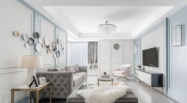 120㎡轻奢美式风格装修,全屋莫兰迪色系给你一个温馨的家