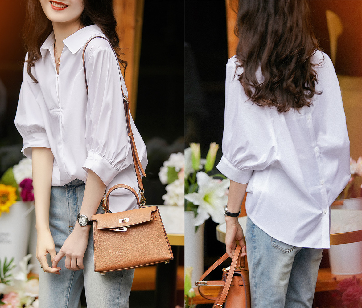 泰安秋子|不一定非要穿大牌！跟美女学穿搭：轻薄衬衫款式，也能穿出轻奢感