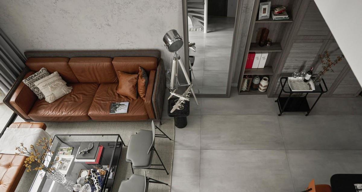 看来看去还是黑白灰最高级，跃层125㎡搭配旋转楼梯，好有优雅范！