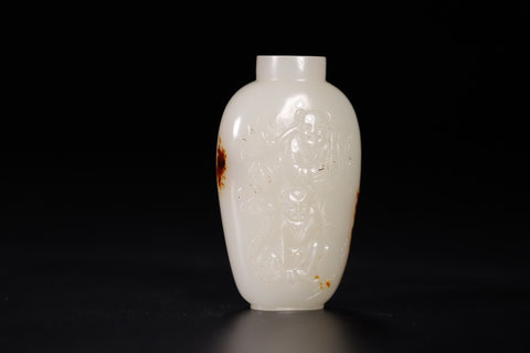 和田玉籽料|回流 和田玉籽料鼻烟壶、玉质细腻紧密