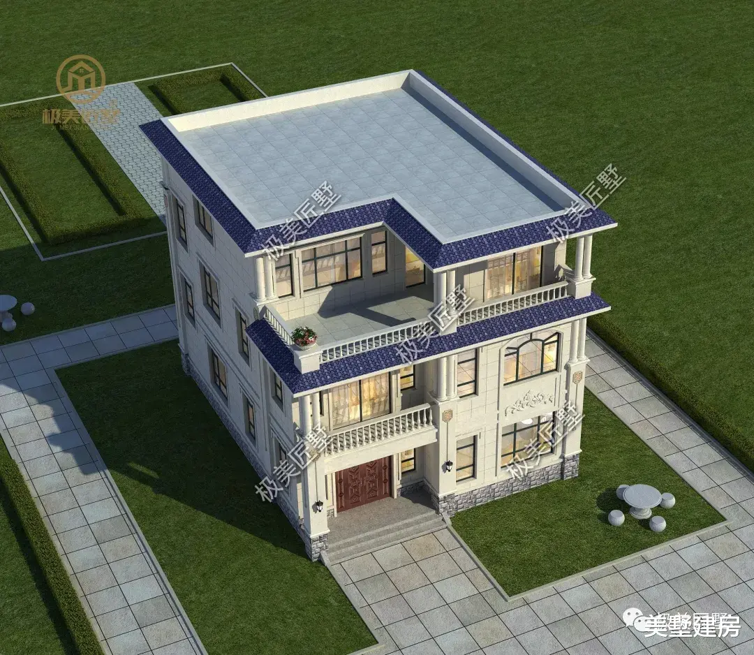 农村三层平顶简欧风怎么建好看,这个就可以参考!