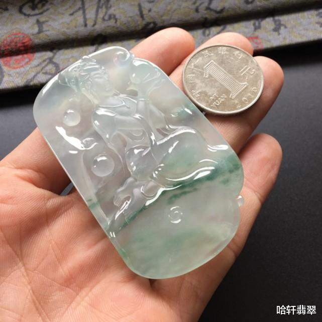 古钱|【哈轩翡翠】来聊聊传说典故麻姑献寿——翡翠雕刻