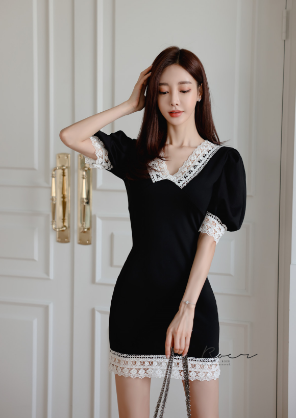 壹品穿搭|女神孙允珠高清时尚搭配：萃彩梦黑郁金香法兰西古典裙