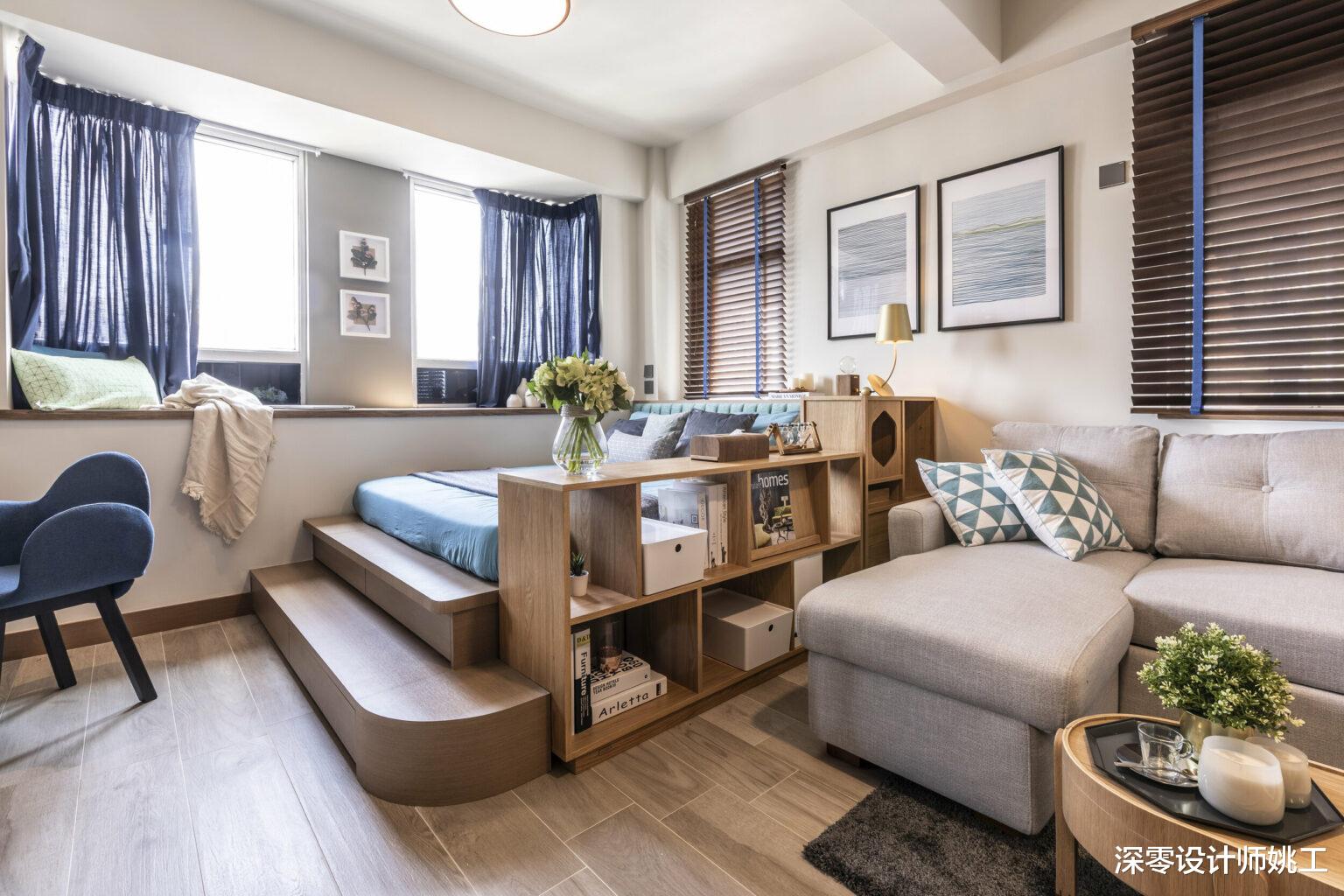 90后小哥哥的独居生活,47㎡客厅卧室一体化,小空间也能有好的舒适体验