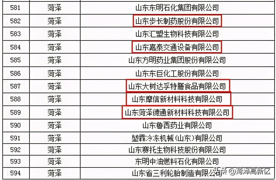 中国山东网菏泽 山东省首批！菏泽高新区5家企业入选