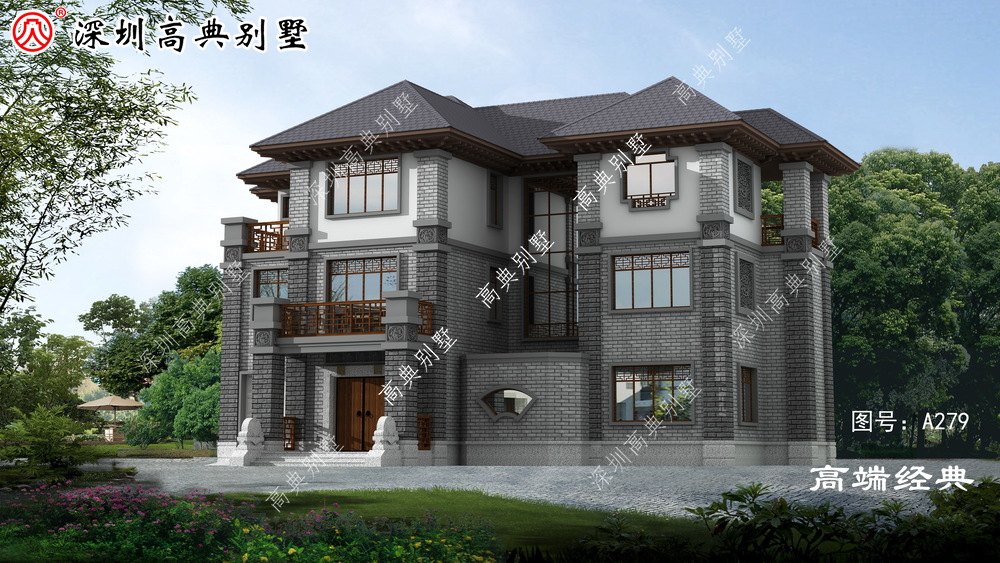 书房|新中式三层住宅，素雅端庄，田园生活气息满满