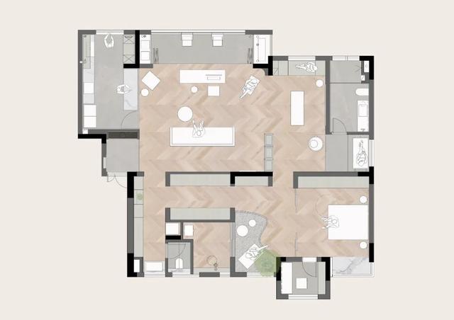 |169㎡现代简约，没有电视墙的客厅，返璞归真的生活才是真