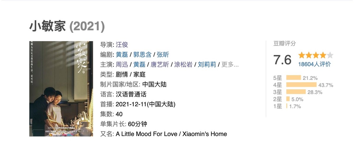 周迅|小敏家演技评分：周迅和秦海璐断层式差距，美籍华人10分拿第一