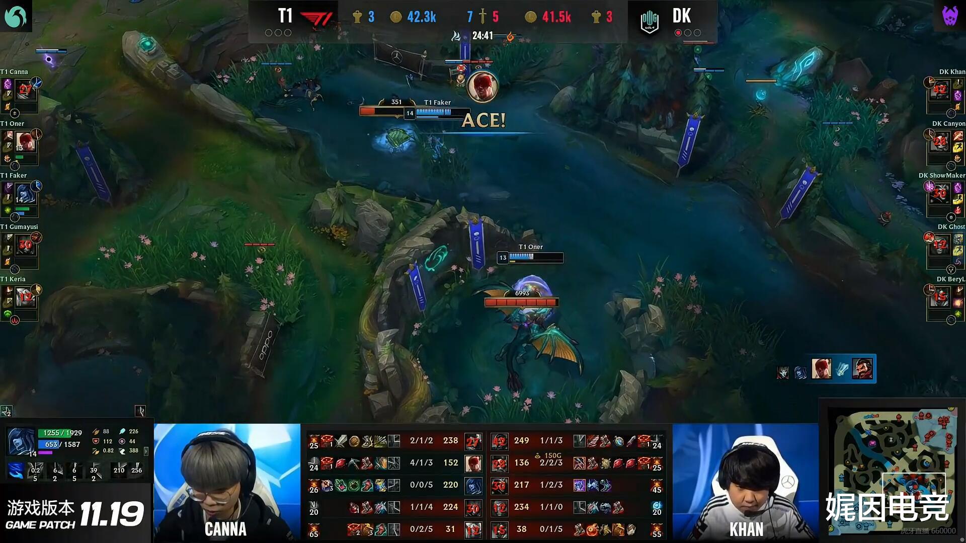 t1|宝刀不老！李哥率领T1扳回一局，双方比分暂为1-1。