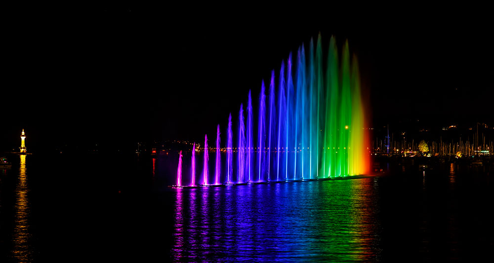 美丽的小浪花|日内瓦湖畔——落日余晖与晚间彩虹