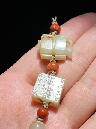 和田玉籽料|和田玉籽料 白玉 辟邪三宝 串饰