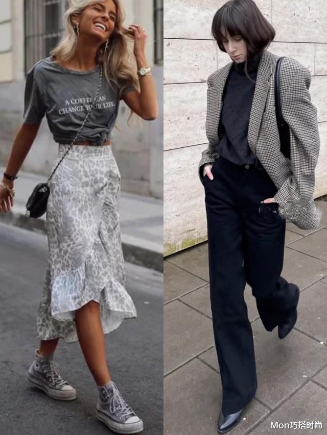 Mon巧搭时尚|早秋最时髦的配色：“浅灰+深灰”，气质高级，谁看了不说一声绝