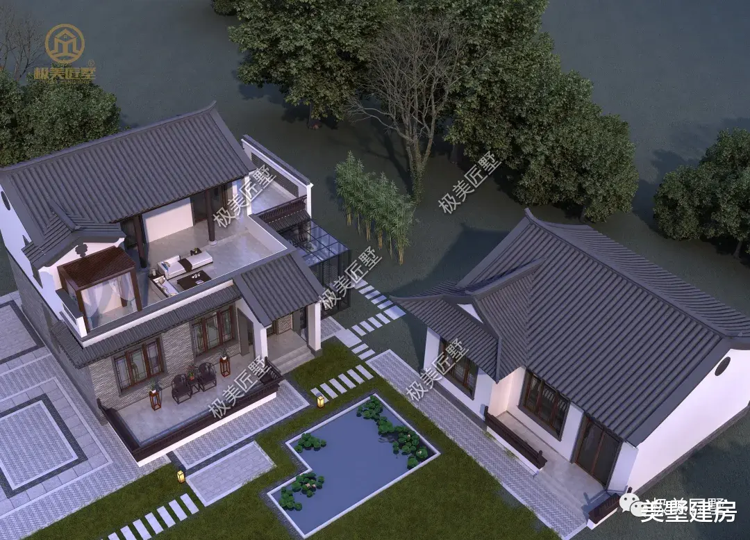 |严谨却不严肃，经典的传承之作，这款有偏房的中式别墅让人一眼就心动！