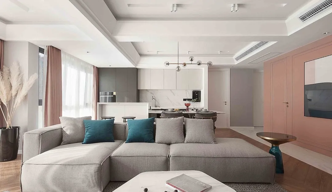 粉色|120㎡现代轻奢3室2厅，用艺术美学诠释家的优雅！