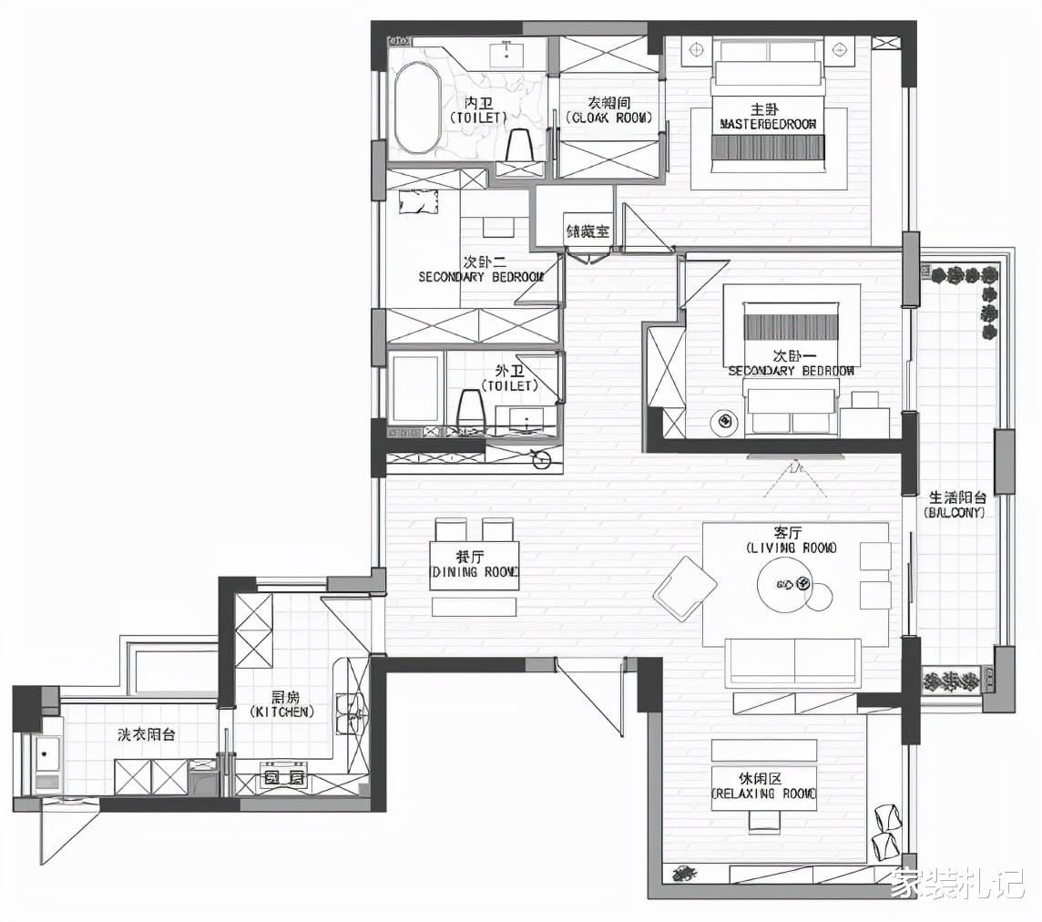 感受温柔的力量,139㎡混搭三房,简净素雅随心而居