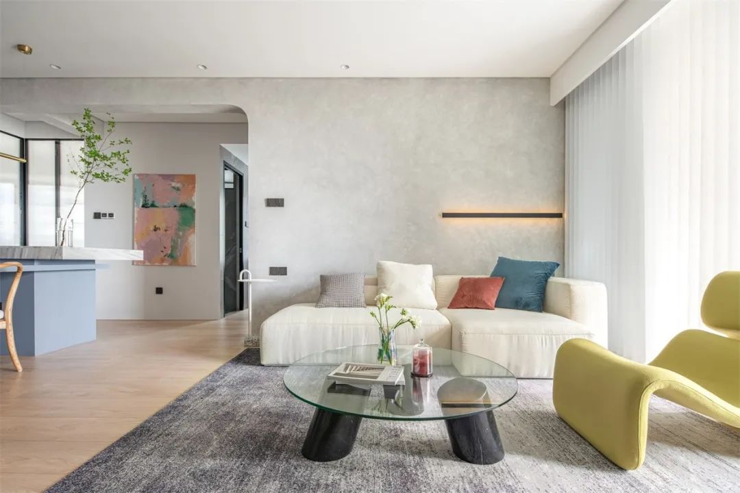 水泥墙、弧形设计：143m2摩登风，大概就是理想豪宅吧？